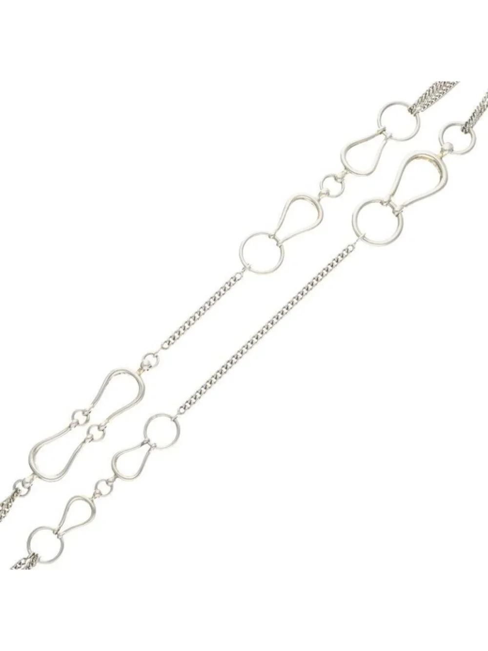 Hermes Horsebit Silver Necklace